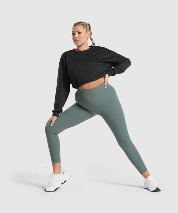 Damske Pulovre Gymshark Whitney Cropped Čierne | LN7920836